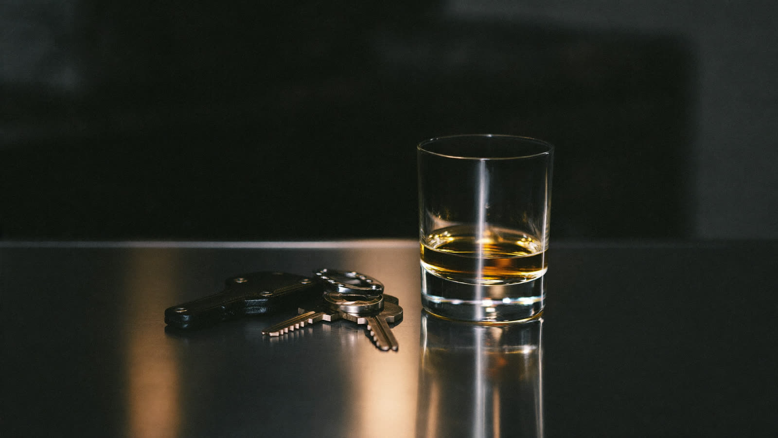 Keys and a drink
