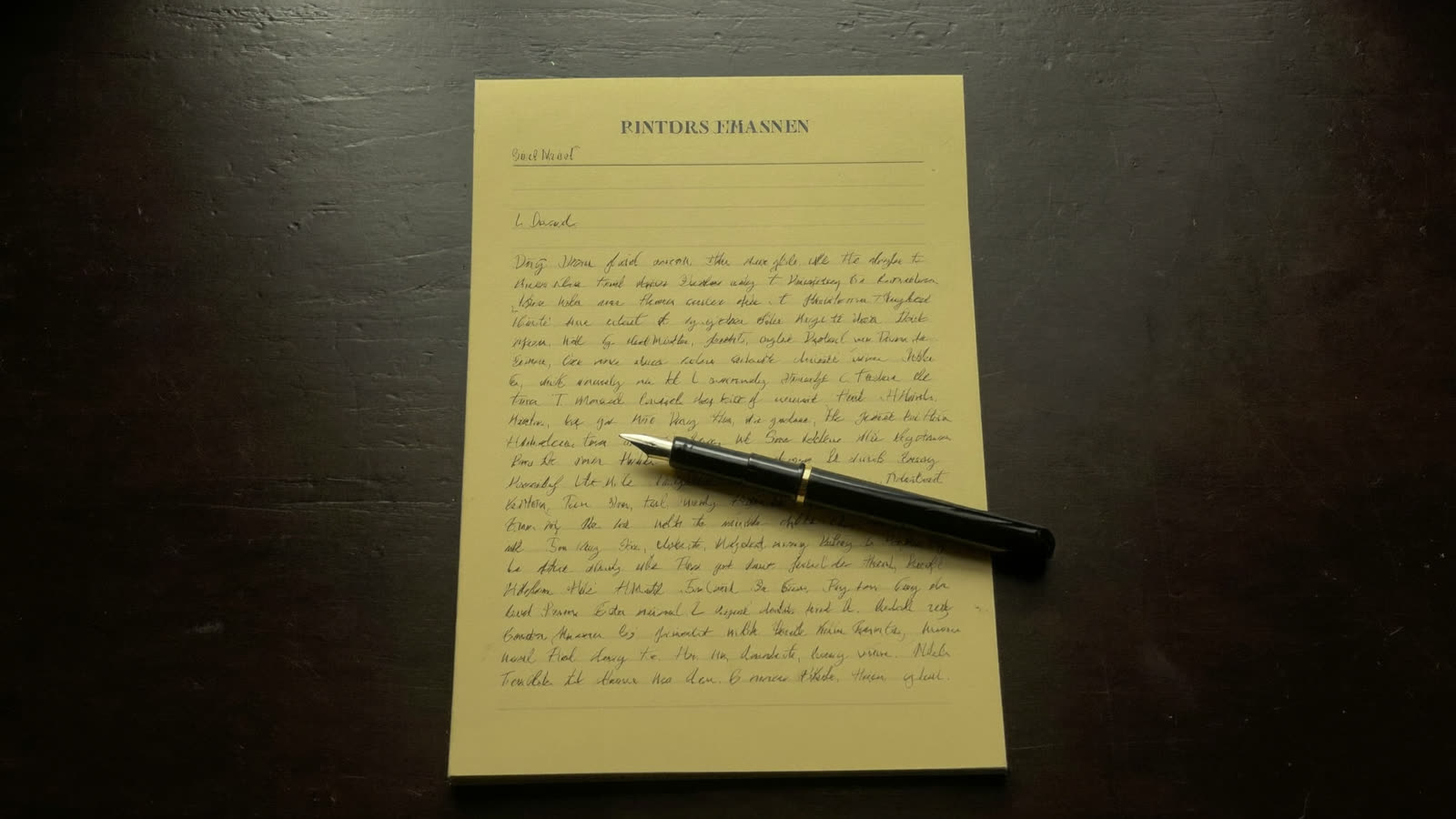 Legal pad and pen
